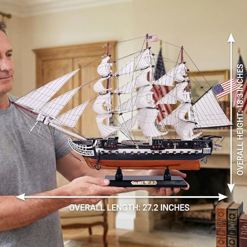 NAUTIMALL USS Constitution Wooden Model Ship 27" Replica Nautical Sailboat Decor