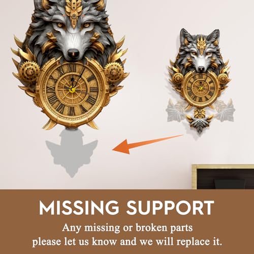 3D Puzzles for Adults Wooden Wolf Puzzle Clock Adult Crafts - color: Wolf Clock