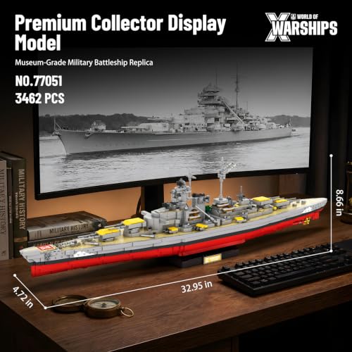 Reobrix World of Warships Bismarck Battleship Building Block Sets 3462PCS
