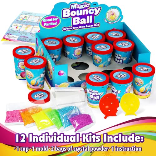 Creative Kids DIY Magic Bouncy Balls - 12 Cup Party Pack, STEM Science Toys - color: 12-Pack Edition