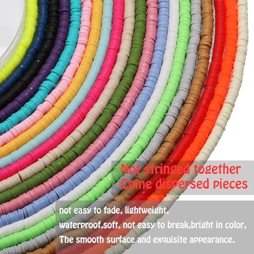 2000pcs Royal Blue Clay Beads 6mm for Bracelets Making Flat Round Polymer Clay Bead Heishi Beads for Jewelry Making Earring Bracelets Necklace - color: Royal Blue