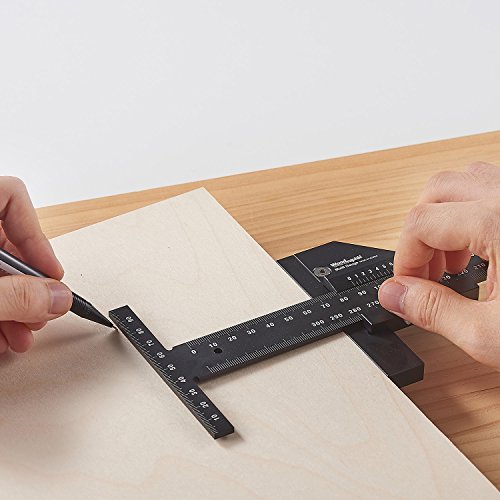 Scriber Gauge – Precision Marking Tool, Measuring Ruler, Layout Square, Thickness Gauge, CNC Aluminum Woodworking Tool for Joinery, Framing, Cabinet - Professional Classic Model (14 Inch) - color: black, size: 14 in