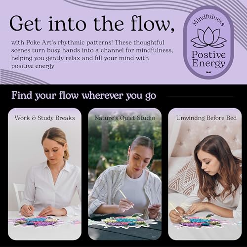 Unwynd Poke Art Hydrangea Flower Bouquet Kit for Adults, Women and Teens - style: Hydrangea