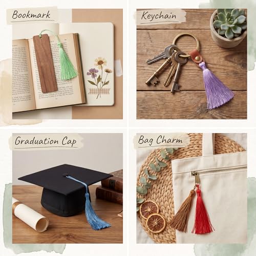 200 Pcs Bookmark Tassels, 5.1in Mini Craft Tassels with Loops, 20 Colors - color: Mixed Colors