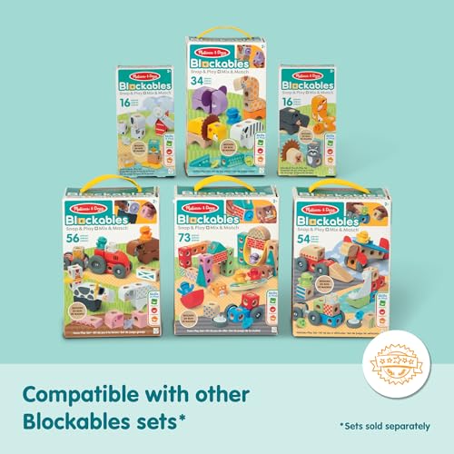 Melissa & Doug Blockables Vehicles Connectable Wooden Blocks