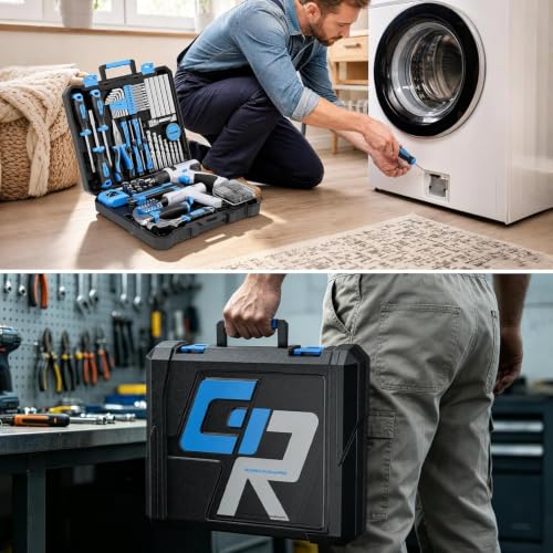 GRENPRO 188PC Blue Cordless Drill Tool Set for Wo&Men Tool Kit for Home Box - style: Blue Power Drill Set 188PC