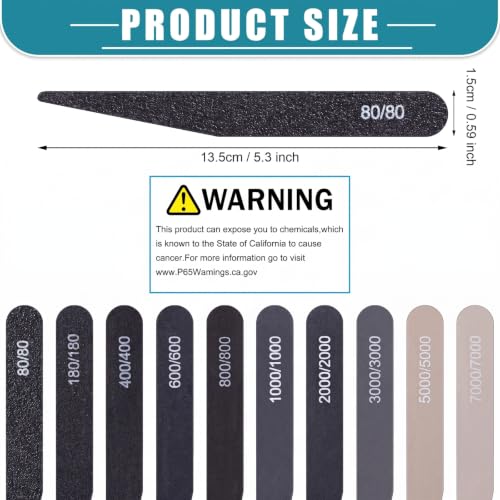 Honoson 10 Pcs Sanding Sticks for Plastic Models, Low Grits, Knife Shape - style: Knife Shape