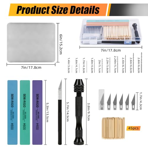 Fine Pin Vise, Manual Hand Drill with Micro Drill Bits for Model Building, Jewelry, Resin & Crafts
