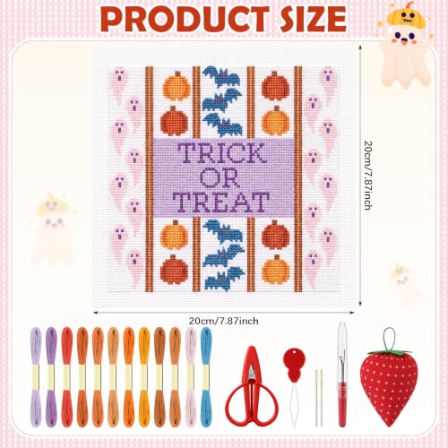 XunYee 28 Pcs Halloween Trick or Treat Needlepoint Kit for Beginners Adults - style: Halloween Trick or Treat