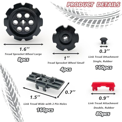 412PCS Technical Building Block Tank Tracks & Wheels Set