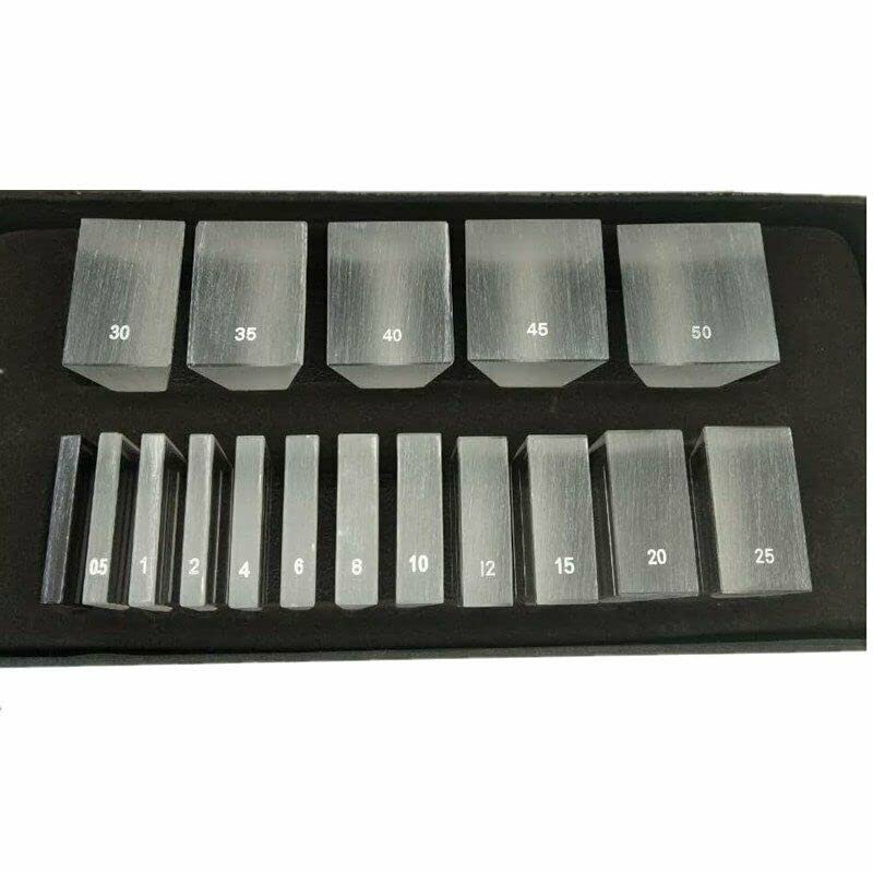 Optical Prism Bar Set 16 Piece Set & 1 Red Filter Lens Ophthalmic Eye Prism Set/w Aluminium Case