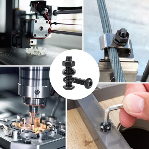 2280PCS M2 M3 M4 M5 Bolt Assortment Kit, Button Head Hex Socket Cap Screws Nuts Bolts Washer Assortment Kit 10.9 Grade Alloy Steel Black Oxide - size: M2/3/4/5 2280PCS Button Black