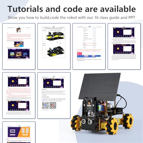 4-in-1 ESP32 Smart Camera Solar Robot Car, 4WD Remote Control Car Robotics Kit for 8-12 12-16+ Kids Teens, Electronics Programming STEM Toy Science Coding Kit Compatible with Arduino/Scratch/Phython - color: Gray