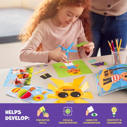 Snip & Shape Scissor Skills Activity Book with Toddler & Kids Scissors 3-5