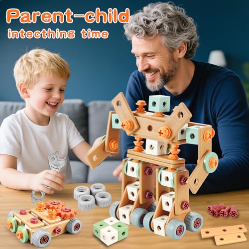 VEAIS Kids Tool Set with Drill,148Pcs Tool Set with Toolbox,STEM Montessori Toys for 3 4 5 Year Old,Pretend Play Kid Toy,Educational Construction Toy for 3-5 Year Old Boy Girl,Birthday Gift for Kids - color: Green