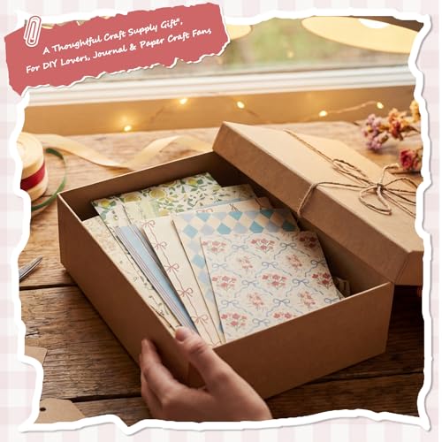 60 Sheets Scrapbook Paper 5.5×8.3 in Double Sided Floral - color: Retro Floral