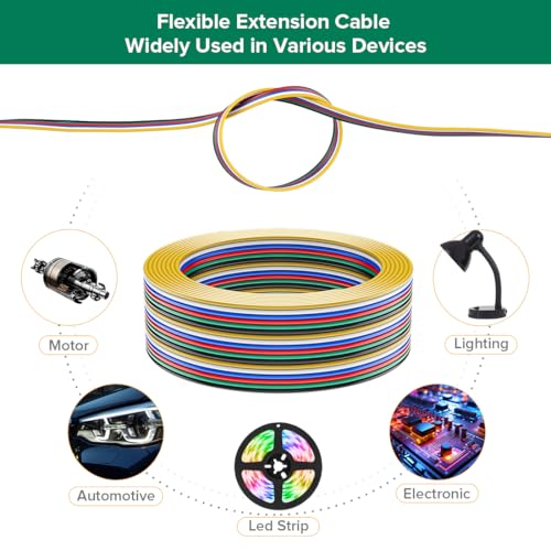 BTF-LIGHTING 20AWG 6 Pin 32.8ft Extension Cable, UL Recognized Component - size: 6 Conductor, style: 20 Gauge