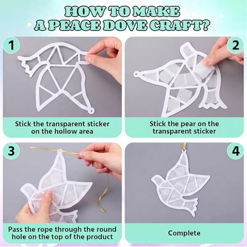 Sinload 24 Pcs Dove Craft Kit Religious Christian Peace Pigeon Ornaments - style: White Dove