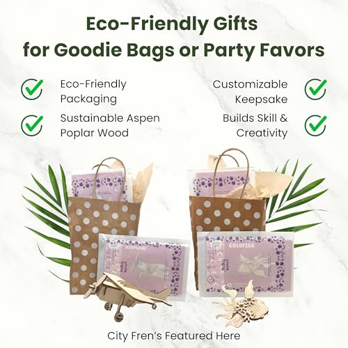 3D Wooden Puzzles for Kids Ages 8+, 5 Pack Animal Puzzles, FSC-Certified Wood, Plastic-Free Toy, STEM Kit for Kids Teens Adults, Wood Craft Model Kit, Individually Wrapped Party Favors - City Frens - color: City Frens