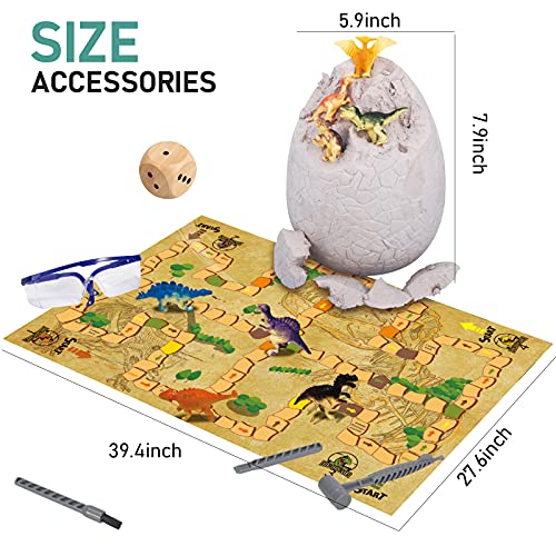 Jumbo Dinosaur Egg Dig Kit, Dinosaur Toys for Kids 5-7 with 12 Dinosaurs - style: Grey Jumbo Dino Egg
