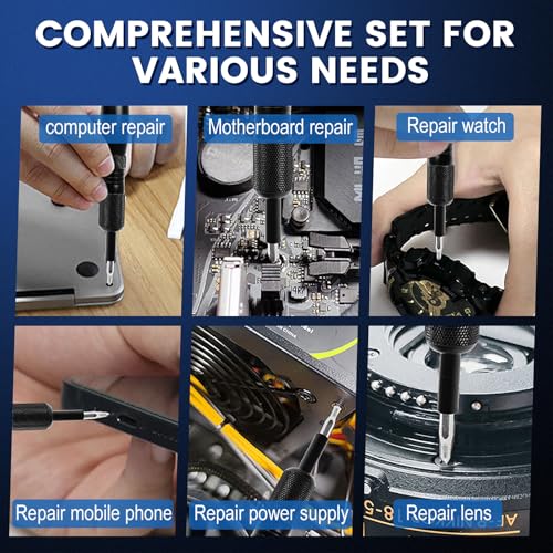 69-in-1 Multi Bit Screwdriver Set,Mini&Micro Precision Kit with Magnetic Handle,66 CR-V Security Bits,Extension Shaft,Bit Holder&Tweezer,Comes with Storage Case/Repair Tool Bag for Electronics Repair - color: 69 Pcs