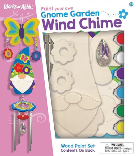 Works of Ahhh... Craft Set - Gnome Garden Wind Chime Classic Wood Paint Kit - style: Gnome Garden Wind Chime