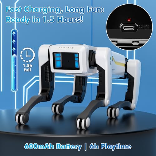 Smart Robot Dog - Interactive STEM Pet with Voice Control, 30+ Actions & APP Programming, Durable Design for Kids Age 6+ (Compatible with iOS/Android) - style: robot dog