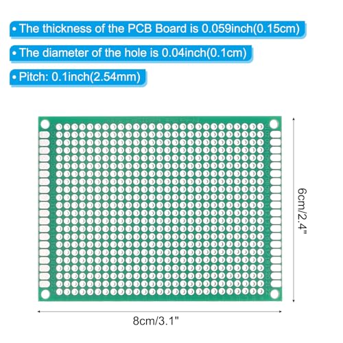 PATIKIL 2.4" x 3.1" PCB Board Circuit, 12 Pcs Single Sided Prototype Solder Boards for DIY Soldering and Electronic Project Circuit Boards Solderable Breadboard, Green - size: 2.4" x 3.1"