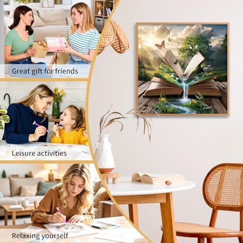 Magic Book Diamond Art Kits for Adults Beginners 14x14 in, DIY Craft Gift - color: DP-US14