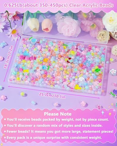 FIVEIZERO 400PCS Assorted Acrylic Beads for Jewelry & Bracelet Making - color: 7 Colors-New Style Mixed