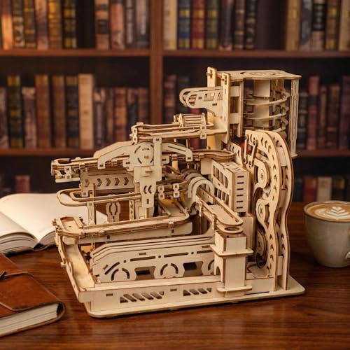 3D Wooden Puzzles for Adults - Marble Run Models Building Kit - Advanced Wooden Puzzle Kit - Mechanical Model Puzzles for Hobbyists-Desk Decor Creative Birthday Gifts for Men/Women