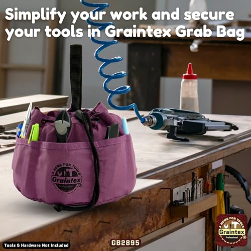 Graintex 18 Pockets Grab Bag Rip-stop Canvas Drawstring Closure, Small Part Organizer Pouch, Small Tools, Screws, Parts, Parachute Tool Bag for Efficient Storage - Purple - color: Purple