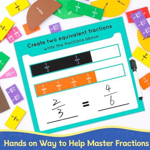 Magnetic Fraction Tiles & Circles Activity Set, Math Fraction Manipulatives