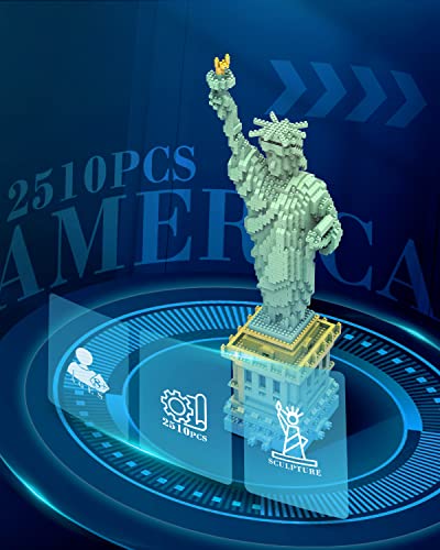 dOvOb Statue of Liberty Micro Mini Blocks Building Set (2510PCS) - Architectural Model Toys