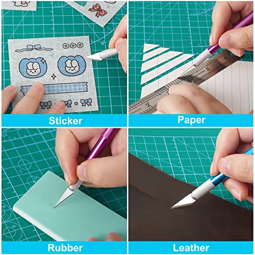 DIYSELF 55 PCS Exacto Knife Set, Hobby Knife Kit, A5 Mat & Blades Included