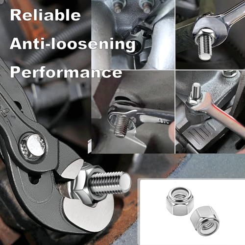 1/2-13 Nylon Insert Lock Nuts 21 Pack, 304 Stainless Steel Hardware Nuts - size: 1/2"-13 (21 Pcs)