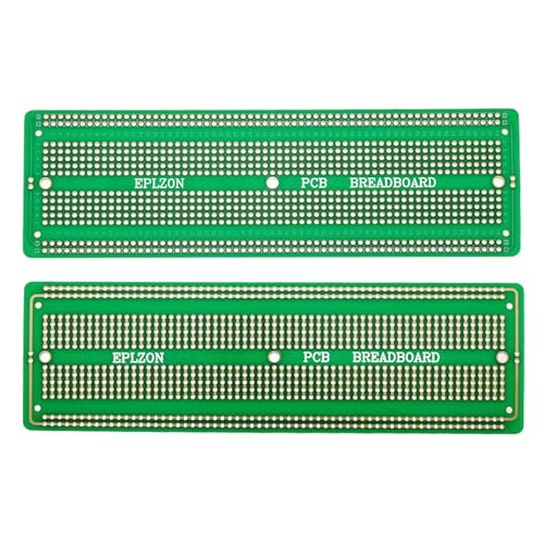 EPLOZN 2PCS 6.8"x2.05" & 2PCS 3.5"x2.05" Breadboard Kit Solderable Breadboards for Electronics Projects Compatible for DIY Soldering Circuits Projects Prototype Board,Green - color: Green