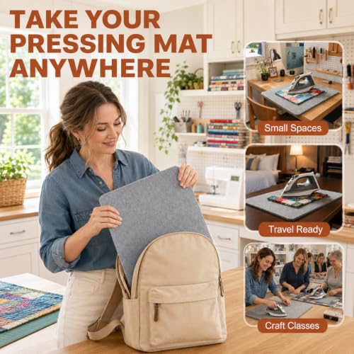 Wool Pressing Mat, 100% New Zealand Wool, 17" x 13.5" Ironing Mat - size: 17"L x 13.5"W