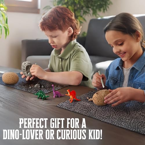 Thames & Kosmos I Dig It! Dinos - Dinosaur Eggs Excavations | 8 Dig-Out Kits, Unearth Dinosaur Figurines, a T. Rex Claw & Tooth Replica, Includes Tools & Guide, Great Birthday Gift for Kids Ages 5+