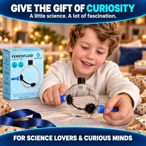 Ferrofluid Kit, Sealed Bottle & 2 Magnets (Blue Handles) - color: Blue Handles