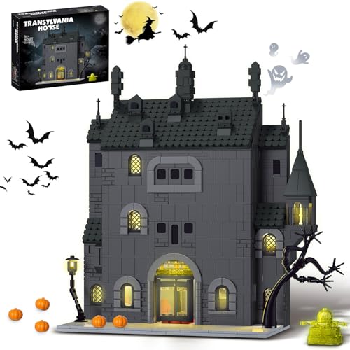Haunted House Gothic Castle Halloween Building Set with Light for Adults