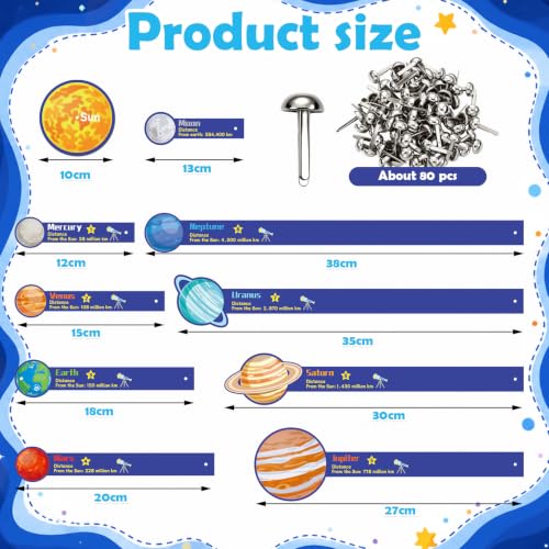 Glenmal 36 Set Solar System Model Kit Kids DIY Space Art Crafts, Colorful - color: Colorful
