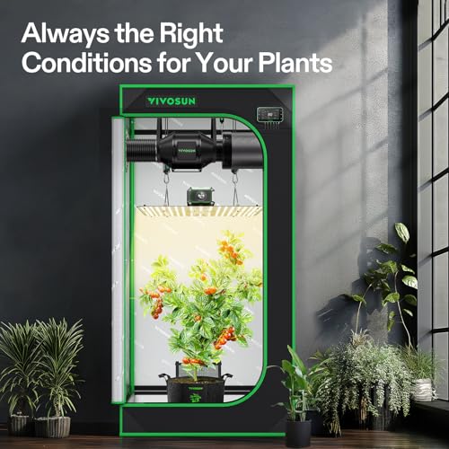 VIVOSUN Smart Grow Tent Kit 2x2, 1-Plant WiFi-Integrated Grow Kit System - size: 24"x24"x48"