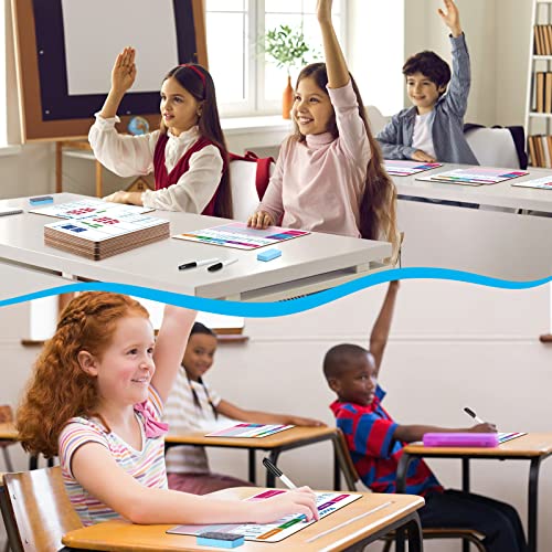 Qeeenar 12 Set Place Value Chart Dry Erase Whiteboard for Classroom Wall