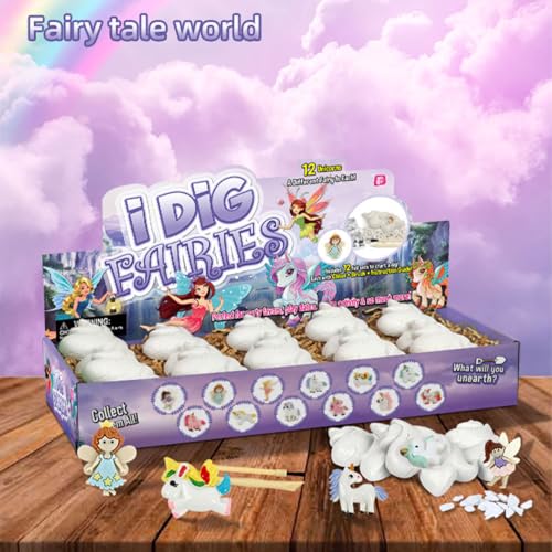 Liberty Imports 12-Pack Fairy and Unicorn Excavation Kit for Kids - Enchanted Magical Digging Adventure - Ideal Party Favors, Educational STEM Toys for Girls and Boys - style: Fairies