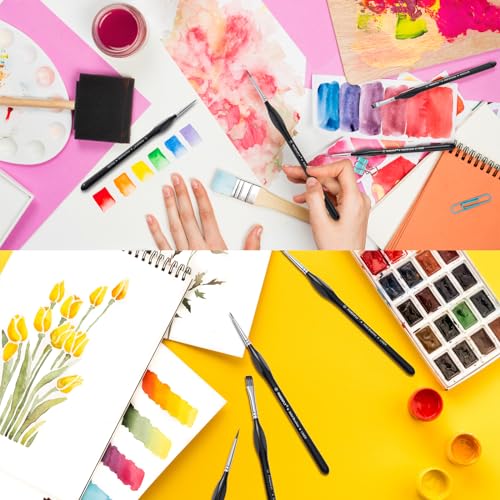 PANDAFLY Detail Paint Brushes Set for Fine Detailing & Art Painting, 15pcs - size: 15 Size