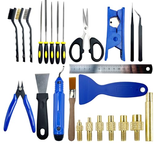3D Printer Tool Kit Essential with Cutter,Caliper, Scraper, Drill & Deburring Tool for Removing, Smoothing, Finishing and Drilling (25 3D Printing Tool Kits)