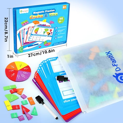 D-FantiX Magnetic Fraction Tiles & Fraction Circles Activity Set