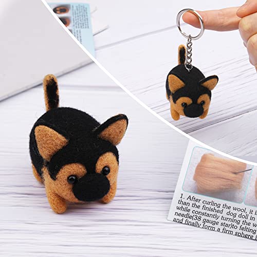 QMNNMA Needle Felting Kit for Beginners, German Shepherd Needle Felting Set - size: German Shepherd
