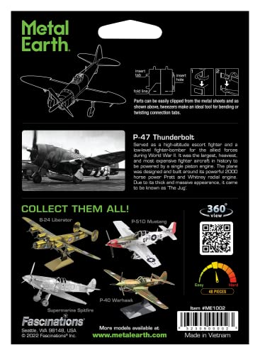 Metal Earth P-47 Thunderbolt 3D Metal Model Kit Fascinations - style: P47 Thunderbolt